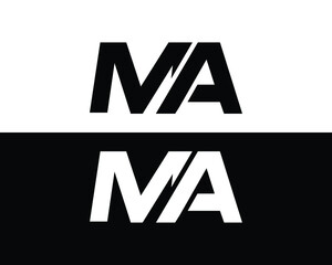Letter MA Logo Monogram Vector Design Concept Template Symbol.	 - obrazy, fototapety, plakaty