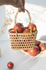 many red apple isolated on white background.