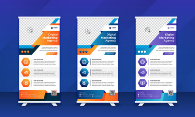 Modern Corporate Roll Up Banner Template Design