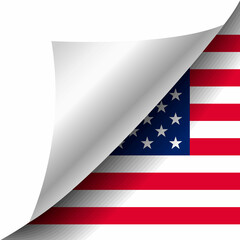 Hidden United States flag with curled corner
