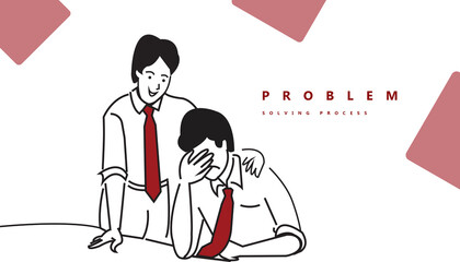 2d illustration problem solve concept