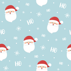 Christmas pattern with Santa Claus. Wallpaper concept. Vector