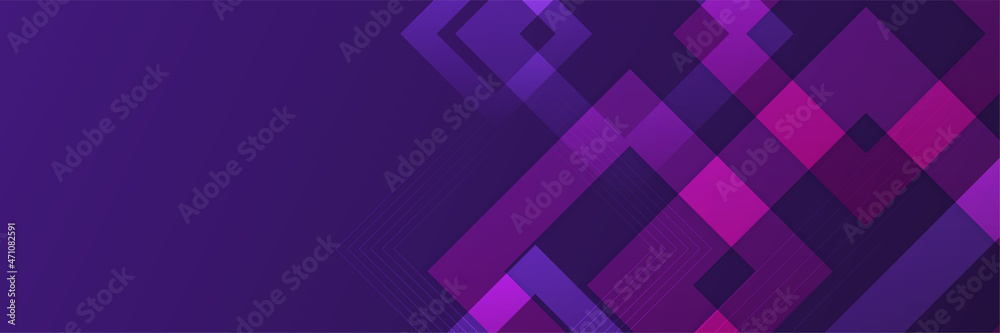 Wall mural purple technology banner background. vector abstract graphic design banner pattern background templa