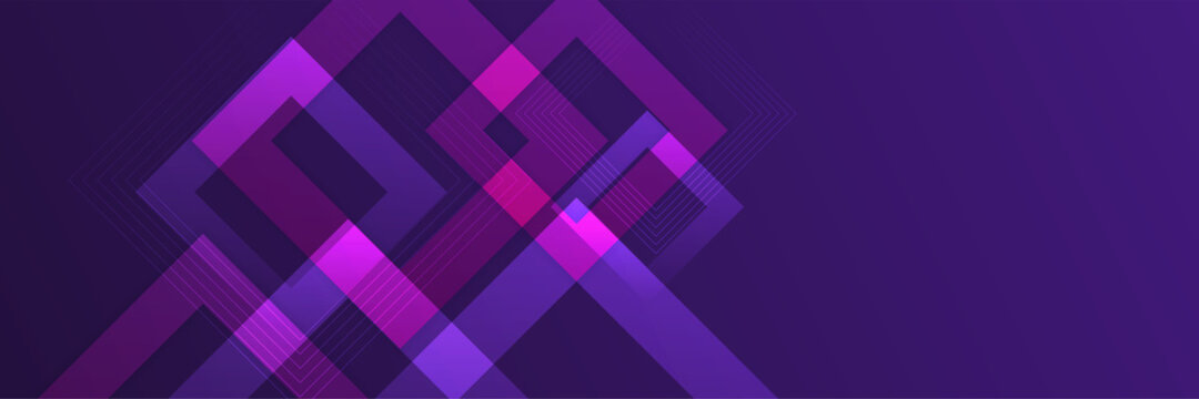 Purple technology banner background. Vector abstract graphic design banner pattern background template.