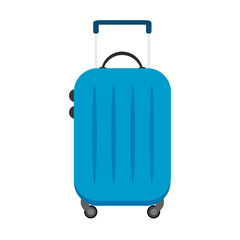 A blue travelling baggage suitcase icon art