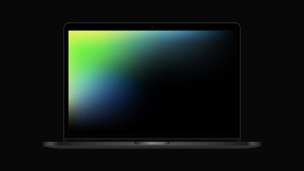 Isolated Laptop Mockup with Green Gradient Screen. Vector illustration