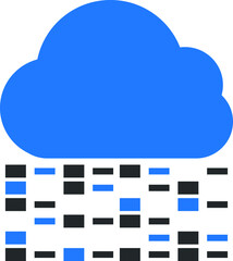 Modern cloud server icon, cloud computing icon, cloud data transfer icon blue version