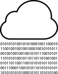 Cloud computing, cloud server, cloud data icon vector 