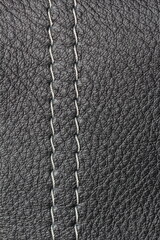decorative seam on genuine leather