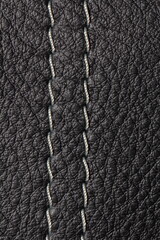 decorative seam on genuine leather