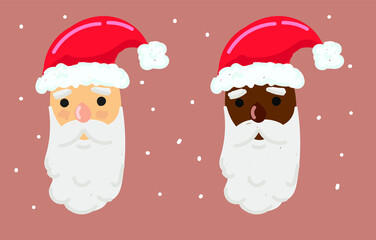 Santa claus avatars. African american santa claus