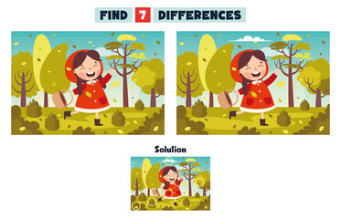Find Seven Differences Activity For Children