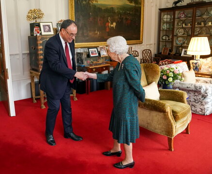 Britain's Queen Elizabeth receives Bailey, Governor of the Bank of England