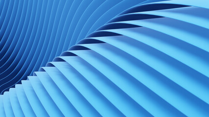 3D abstract waves background. Wallpaper of 3D blue abstract lines and waves. Geometric background. 3D render