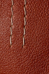 decorative seam on genuine leather