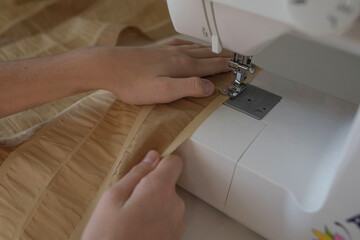 close up of a sewing machine
