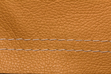 Fototapeta premium decorative seam on genuine leather