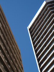 Two buildings skyscraper in the city