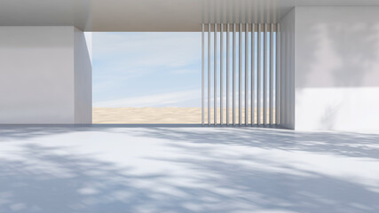 Fototapeta premium Empty room with Wall Background. 3D illustration, 3D rendering 