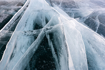 Ice cracks of the Lake Baikal surroundings