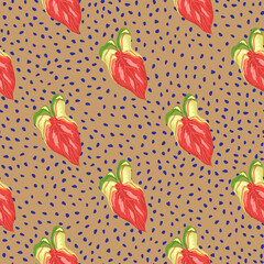 Bright tropical leaves seamless pattern. Exotic hawaiian plants backdrop.