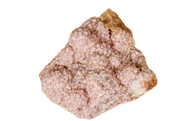 Macro stone cobalt calcite mineral on white background