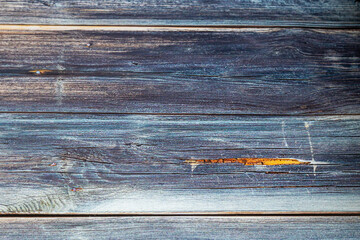 Old rustic wood surface. Boards for background and construction. Of blue color.