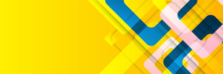 Blue background with orange and yellow color composition in abstract. Abstract backgrounds with a combination of lines and square dots can be used for your ad banners, Sale banner template, and more.