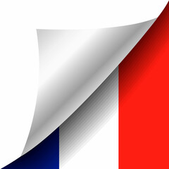 Hidden France flag with curled corner