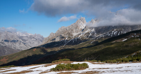 Fototapeta na wymiar Mountain range in the Picos de Europa National Park, Spain