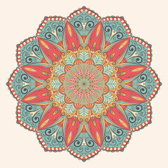 abstract floral vintage color ornament mandala concept