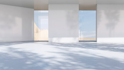 Empty room with Wall Background. 3D illustration, 3D rendering	