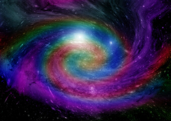 Naklejka premium galaxy in a free space. 3D rendering