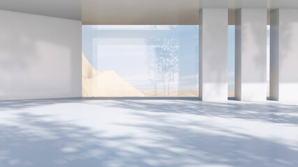 Empty room with Wall Background. 3D illustration, 3D rendering	
