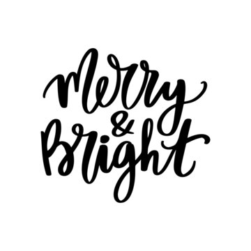 Vector Merry Christmas quote. Modern calligraphy sayings. Holidays design