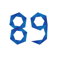 Number 89 logo with gemetric pattern