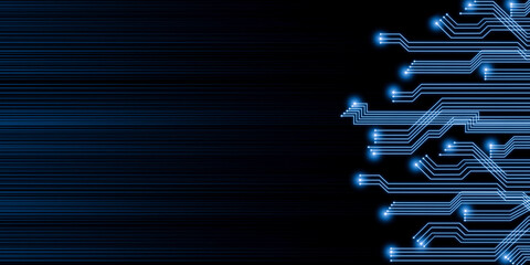 High tech technology, Blue futuristic networking