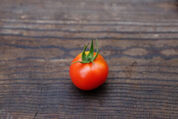 tomato on wooden table