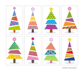 Obraz na płótnie Canvas Creative abstract funny christmas trees vector set