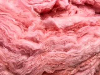acercamiento de lana mineral o fibra de vidrio usado de aislante térmico en la industria