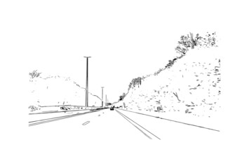 Building view with landmark of Leuven is the 
city in Belgium. Hand drawn sketch illustration in vector.