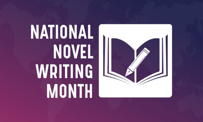 National Novel Writing awareness month banner design Vector template