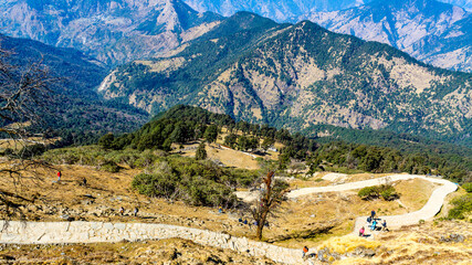 Fototapeta na wymiar Tungnath, Chopta - Beautiful landscapes of himalaya which can be seen during trekking