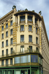 Fototapeta na wymiar Building in Art Nouveau style in Vienna, Austria