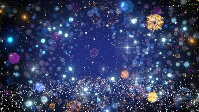 royal blue stars light particles background video