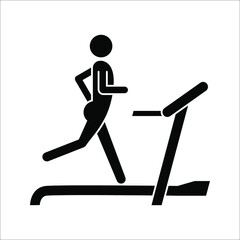 Treadmill icon. vector illustration. Exercise machine. Contour symbol on white background