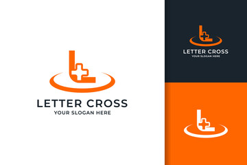 cross letter L logo for business medical hospital care wellness