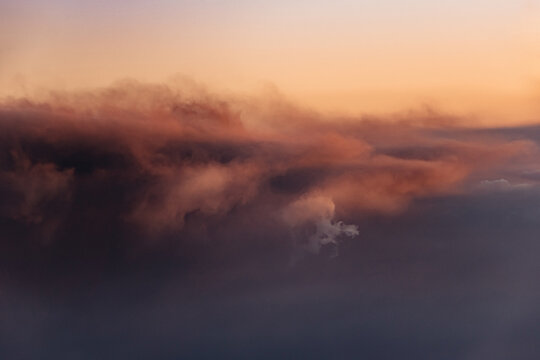 Volcano eruption with thick smoke in Canary Islands