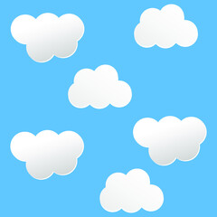 white clouds on blue background