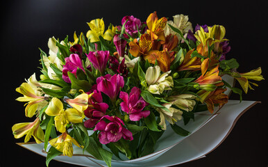 bouquet of colorful tulips